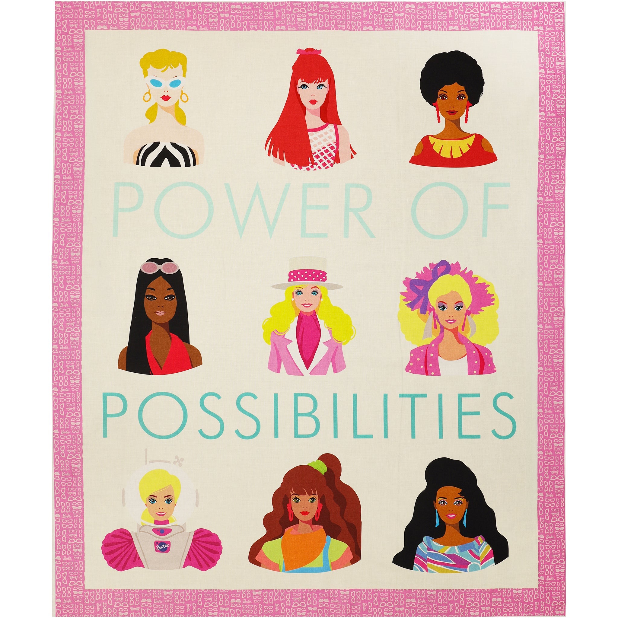 Barbie World Fabric Collection - Power Of Possibilities Panel