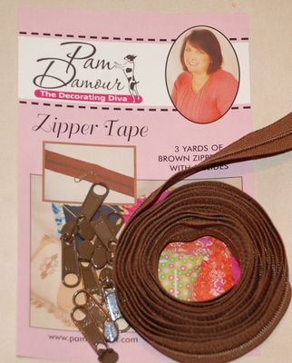 The Decorating Diva Zipper Tape 3yds Brown