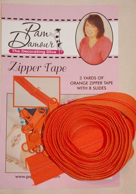 The Decorating Diva Zipper Tape 3yds orange