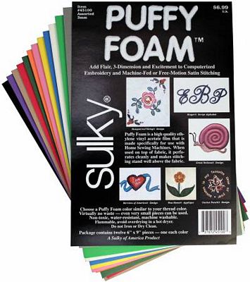 Sulky Puffy Foam 2mm 12 Assorted