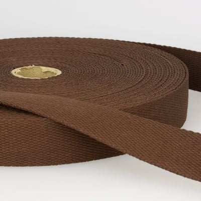 Products from Abroad 100% Cotton Webbing, 1.25in, Dark Brown