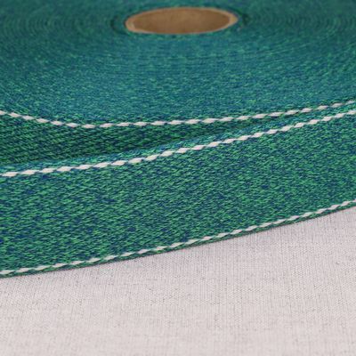 Products from Abroad Mottled Webbing with Saddle Stitch, 1.25 in, Teal