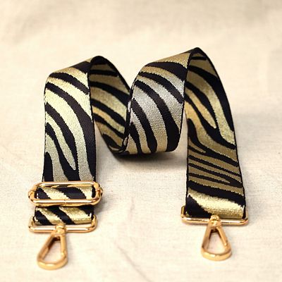 Products from Abroad Adjustable Shoulder Strap w Shiny Threads, Zebra