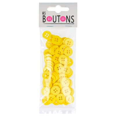 Products from Abroad Carded Buttons, 100pcs/pk-Yellow