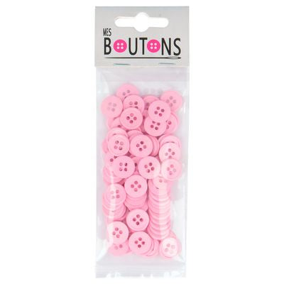 Products from Abroad Carded Buttons, 100pcs/pk-Pink