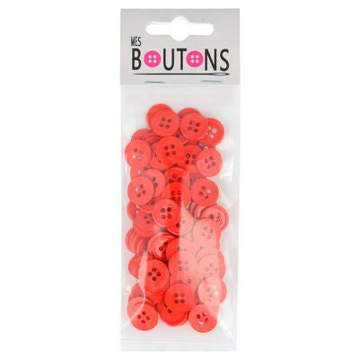 Products from Abroad Carded Buttons, 100pcs/pk-Red