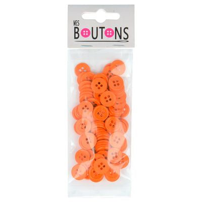 Products from Abroad Carded Buttons, 100pcs/pk-Orange