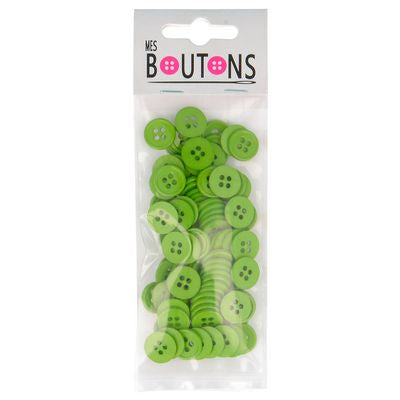 Products from Abroad Carded Buttons, 100pcs/pk-Green