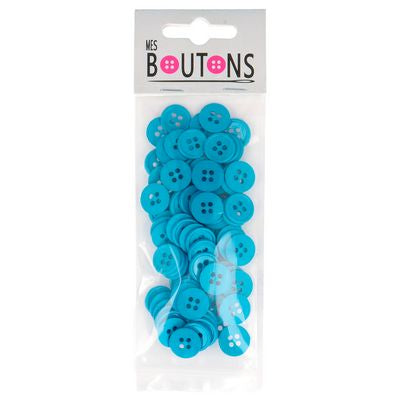 Products from Abroad Carded Buttons, 100pcs/pk-Turquoise