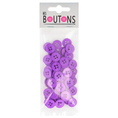Products from Abroad Carded Buttons, 100pcs/pk-Purple