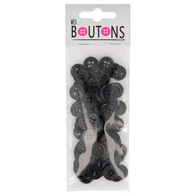 Products from Abroad Carded Buttons, 100pcs/pk-Black