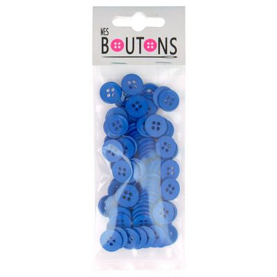 Products from Abroad Carded Buttons, 100pcs/pk-Blue