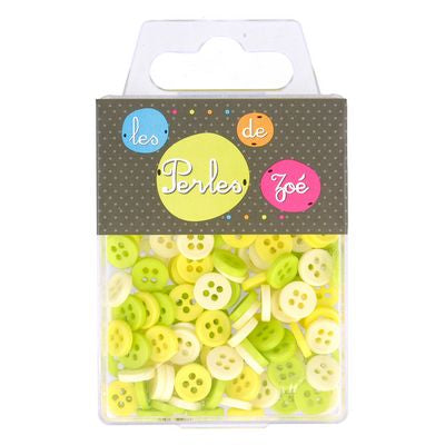 Products from Abroad 9mm Asst. Buttons. 150pcs-Yellow/Green