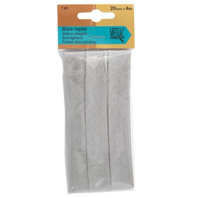 Products from Abroad Folded Bias Binding, .75 in x 4 yards Light Grey