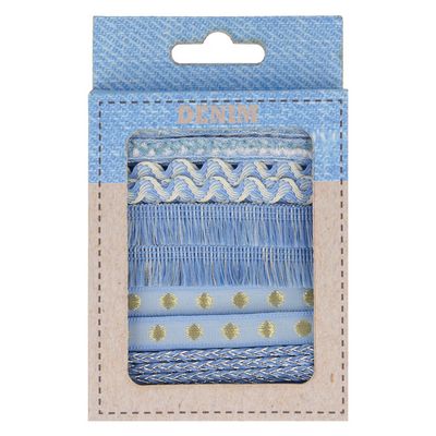 Products from Abroad Packaged Trim Assortment, Denim, Light Blue