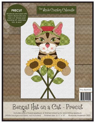 The Whole Country Caboodle Bengal Hat on a Cat Precut Fused Applique Pack