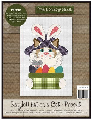 The Whole Country Caboodle Ragdoll Hat on a Cat Precut Fused Applique Pack