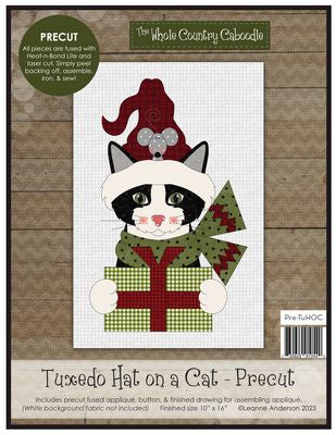 The Whole Country Caboodle Tuxedo Hat on a Cat Precut Fused Applique Pack
