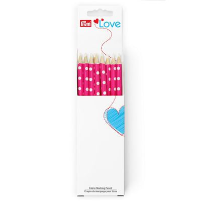 Prym Love Fabric Marking Pencil Box 10pc - Pink