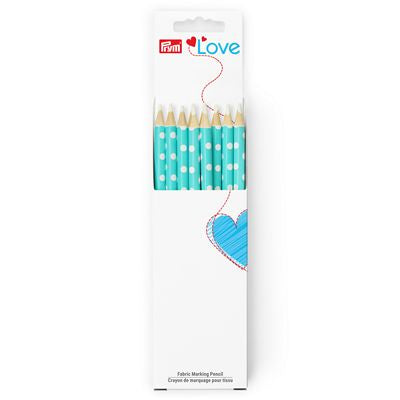 Prym Love Fabric Marking Pencil Box 10pc - Turquose