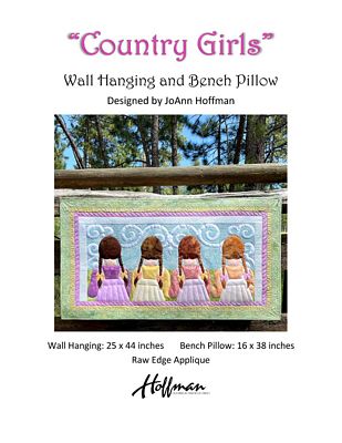 JoAnn Hoffman Country Girls wall hanging and bench pillow