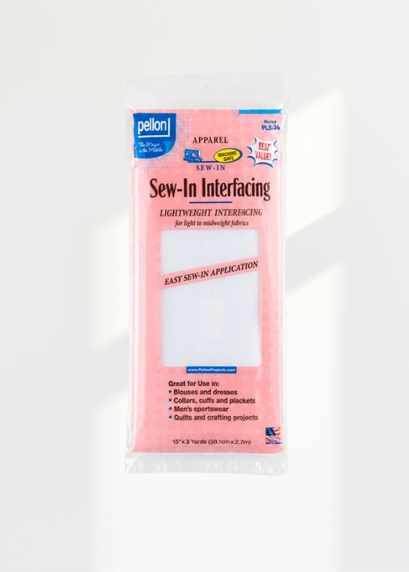 Pellon PLS36 Light-Weight Non-Woven Sew-In Interfacing - 15" x 3 yds. - White