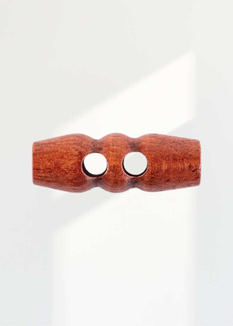 Decorative Toggle Coat Buttons - 46L / 29mm - 4/Pack - 2-Hole - Cherry Brown