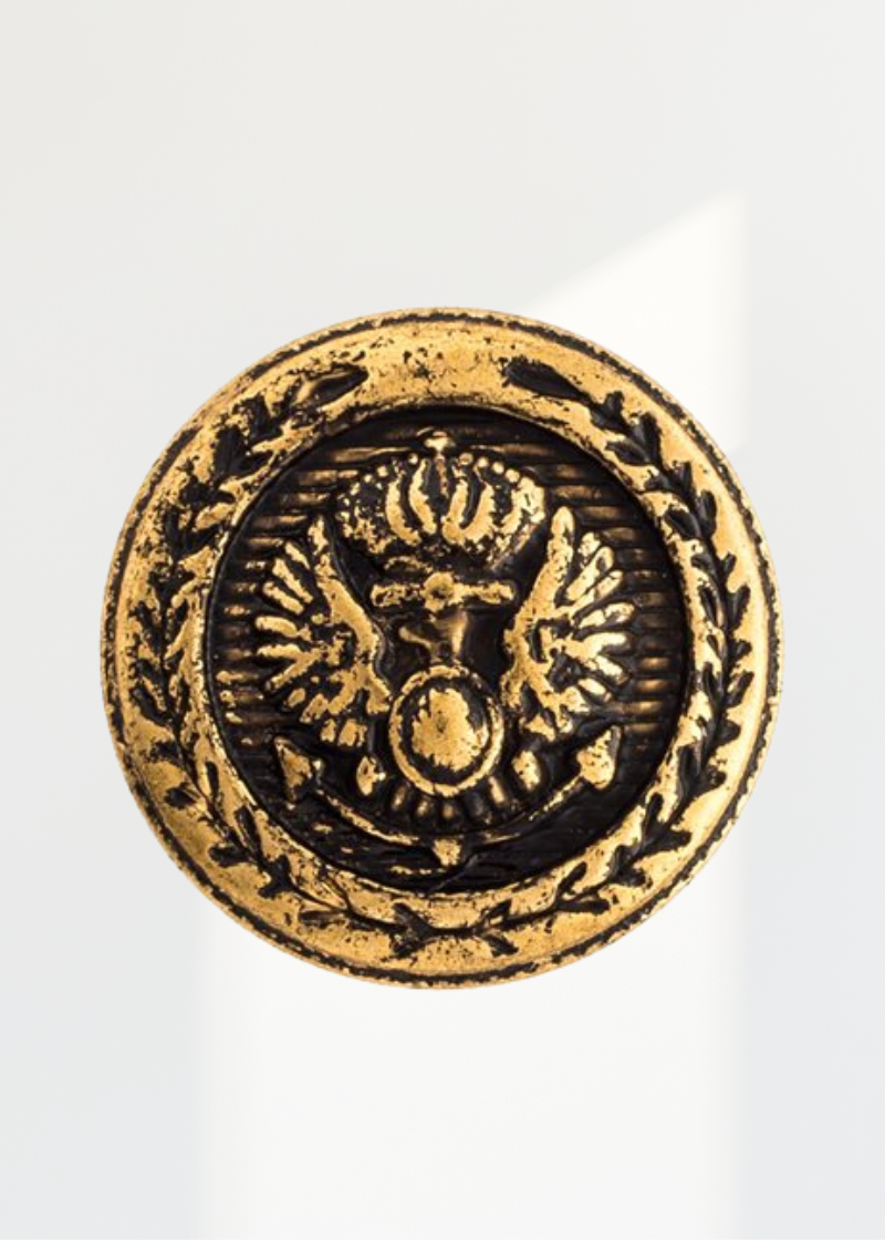 Presidential Embossed Metal Blazer Buttons - 1 Dozen - Antique Gold