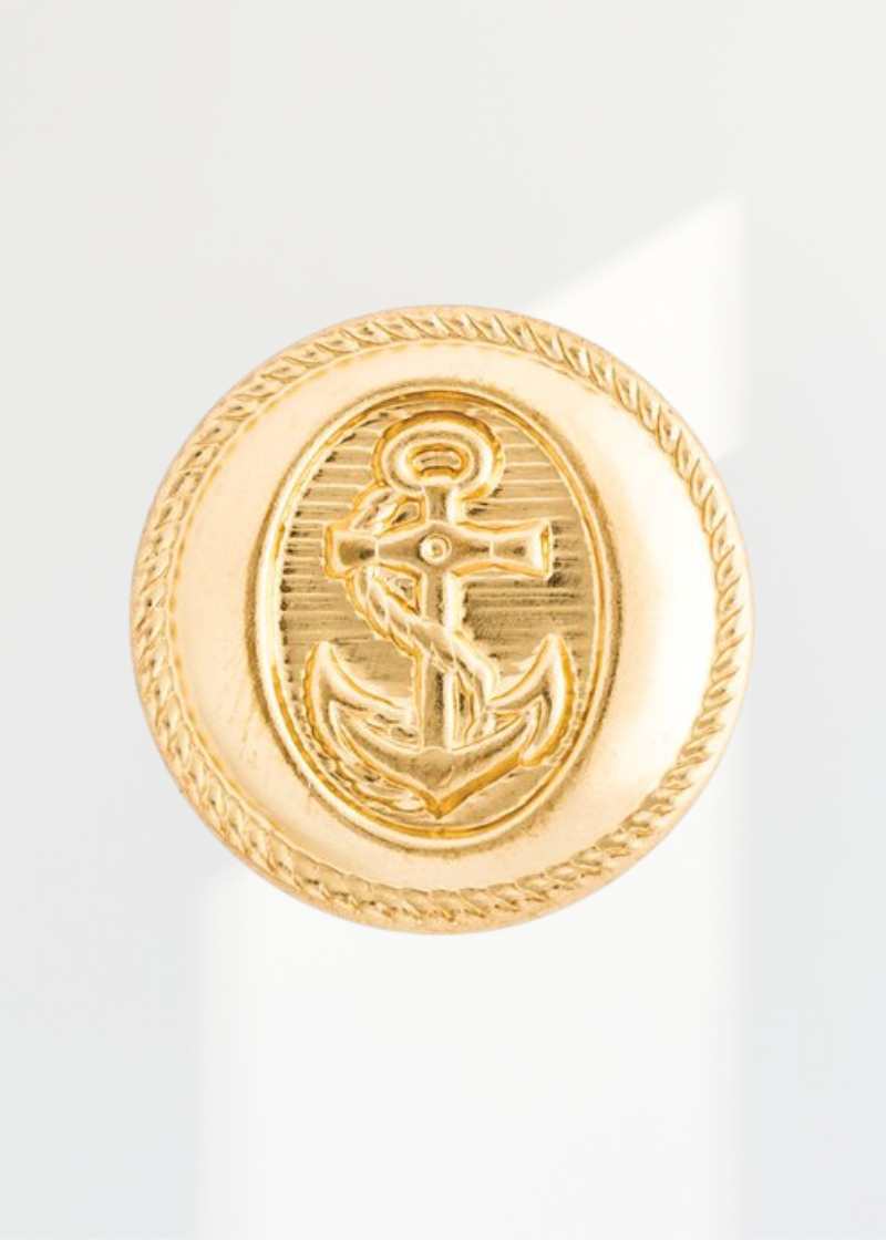 Sailor Embossed Metal Blazer Buttons - 1 Dozen - Gold