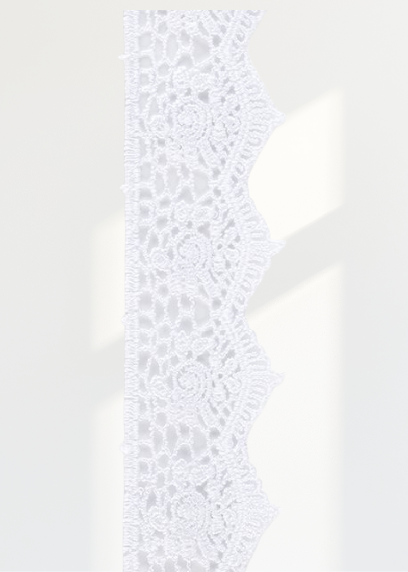Scallop Rose Lace - 1 1/2" x 10 yds. - White