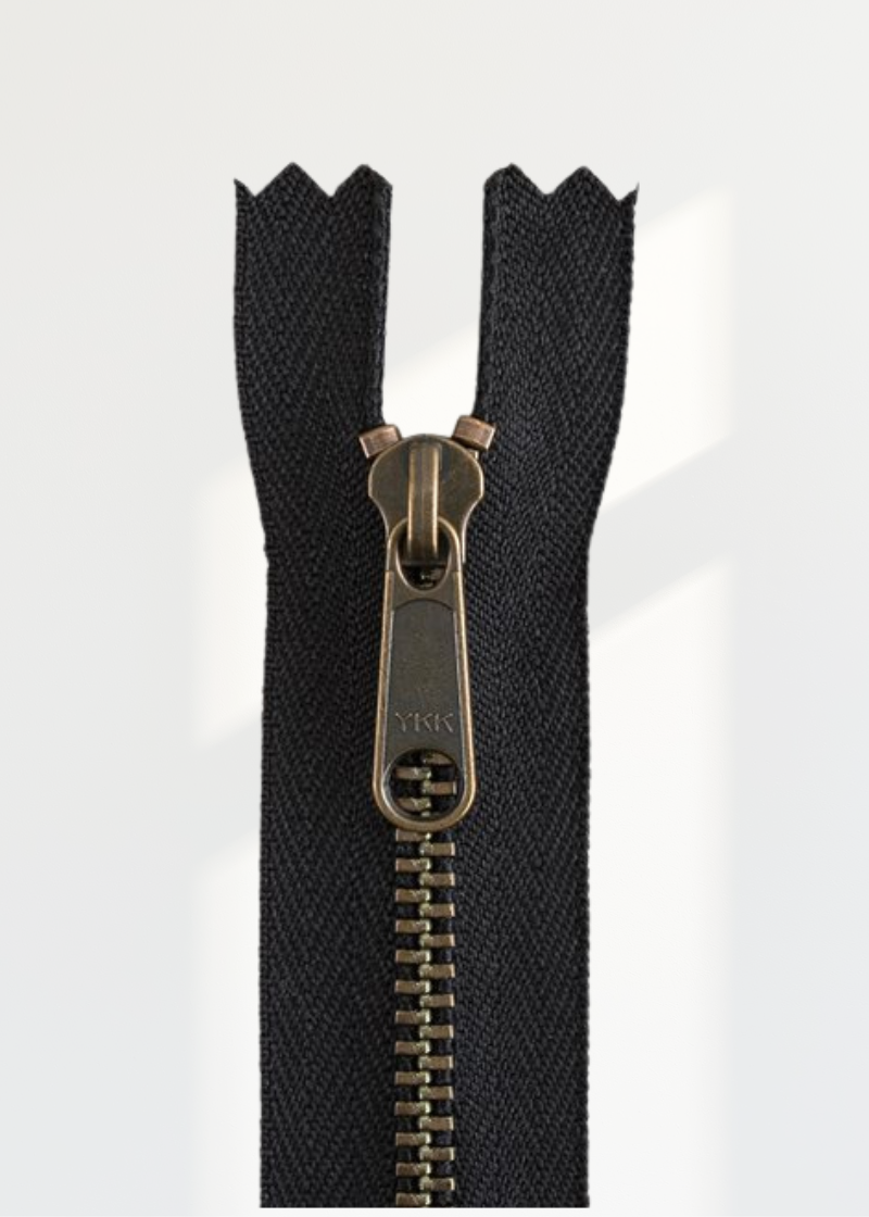 YKK #4.5 Antique Brass Long Pull Bag Zipper