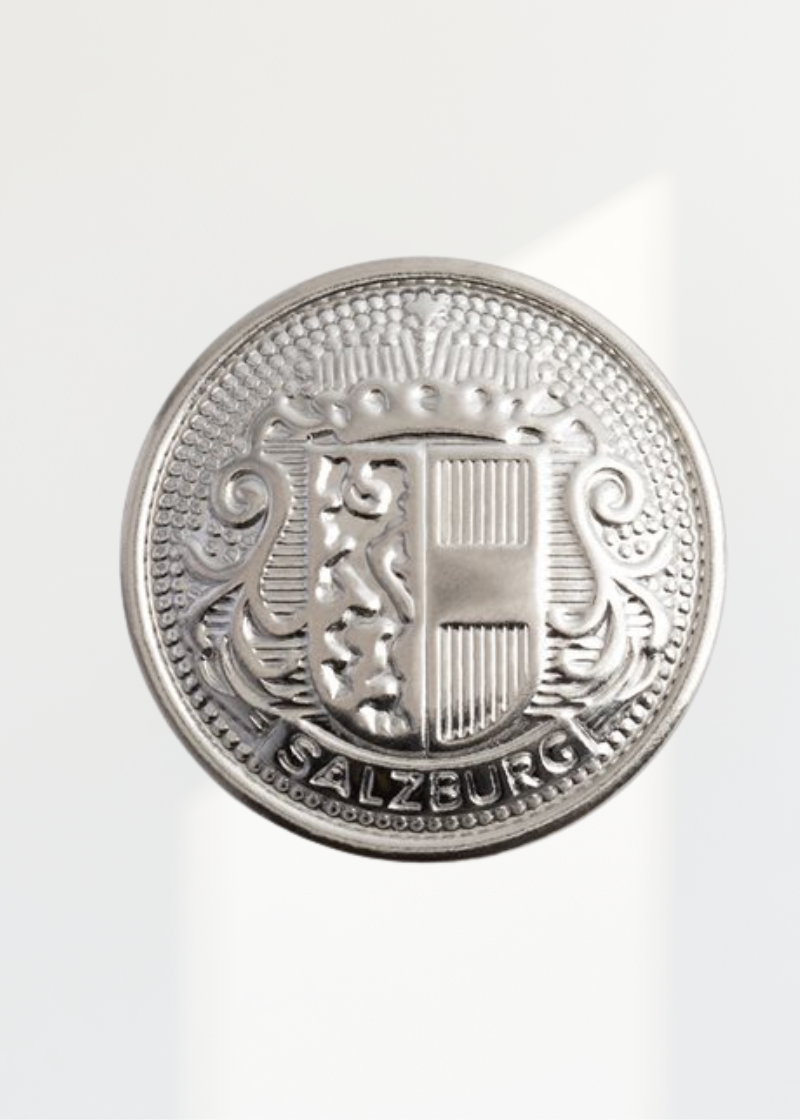 Premium Salzburg Crest Embossed Metal Blazer Buttons - 1 Dozen