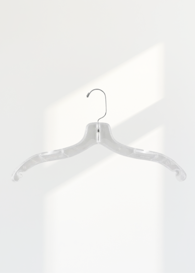 Plastic Dress Hangers - 17" Length/ 4 15/16" Neck - 100/Box - White