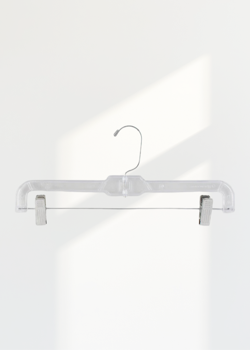 Plastic Skirt Hangers - 14" Length/ 4 5/8" Neck - 100/Box - Clear