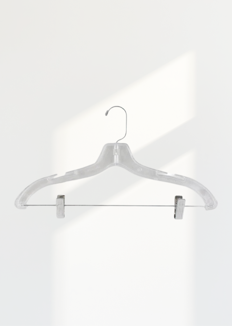 Plastic Suit Hangers - 17" Length/ 4 15/16" Neck - 100/Box - Clear