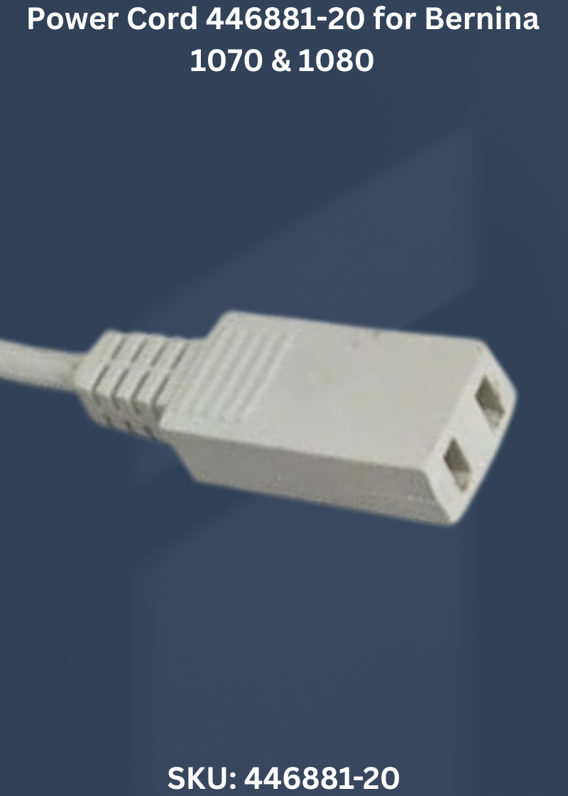 Power Cord 446881-20 — Fits Bernina 1070, 1080 & more