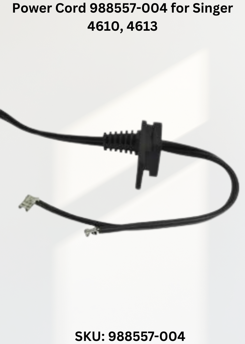 Power Cord 988557-004 — Fits Singer 4610, 4613, 4617, 4623 & more