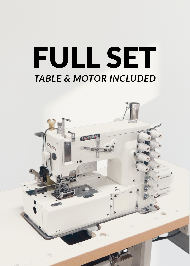 Kansai Special DLR-1509 Industrial Waistband Sewing Machine Complete Set Table Motor