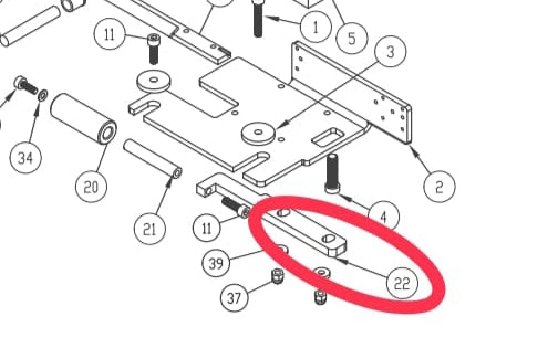 Puller Connecting Base For KM 921, KM 921 AR Agm Special Automatic Straight/Curved Waistband Machine - Empenzo Automated Sewing Systems