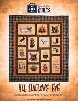 Lunch Box Quilts, LLC All Hallow's Eve Applique Machine Embroidery Quilt