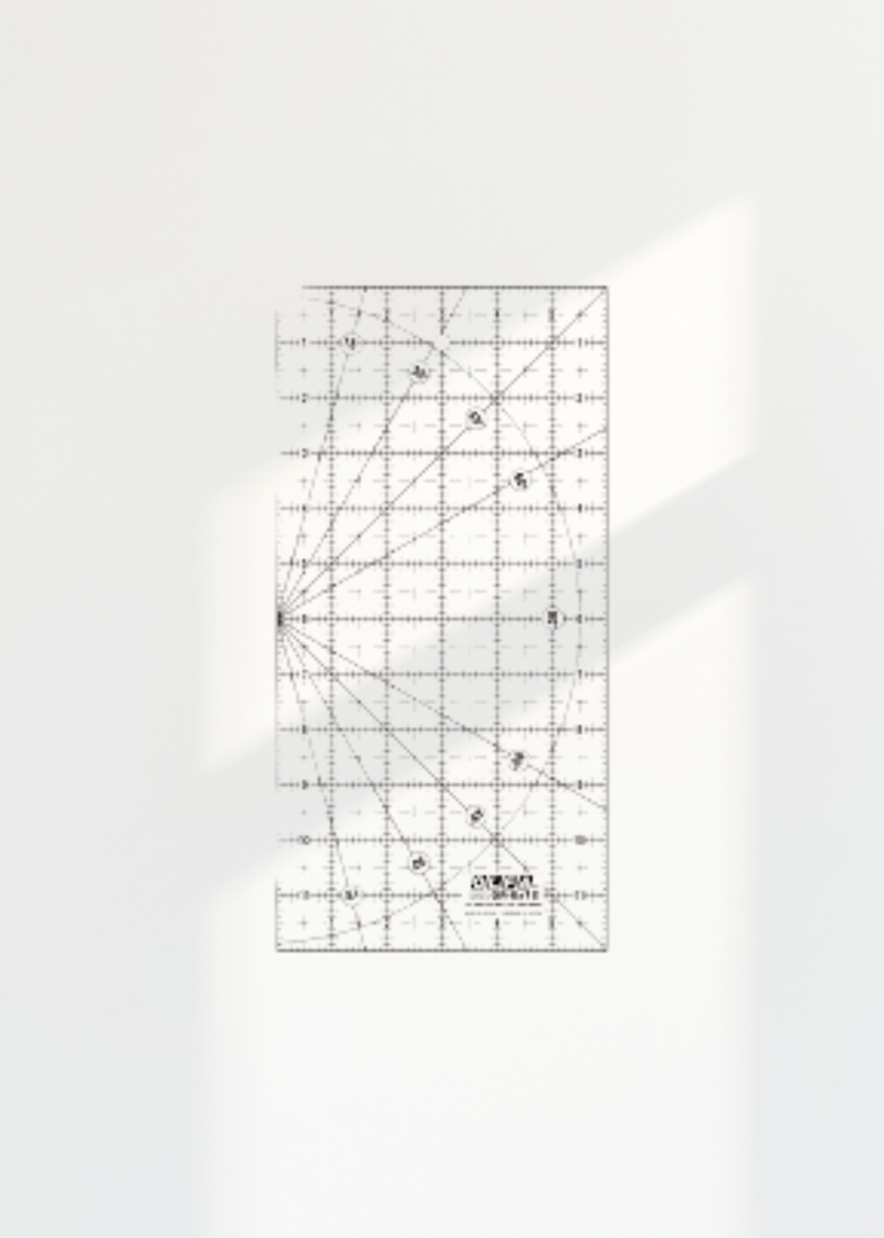 Quilter Ruler 6" X 12" QR-6X12 — With 15, 30, 45, 60, 90 Degree Angle Cut.