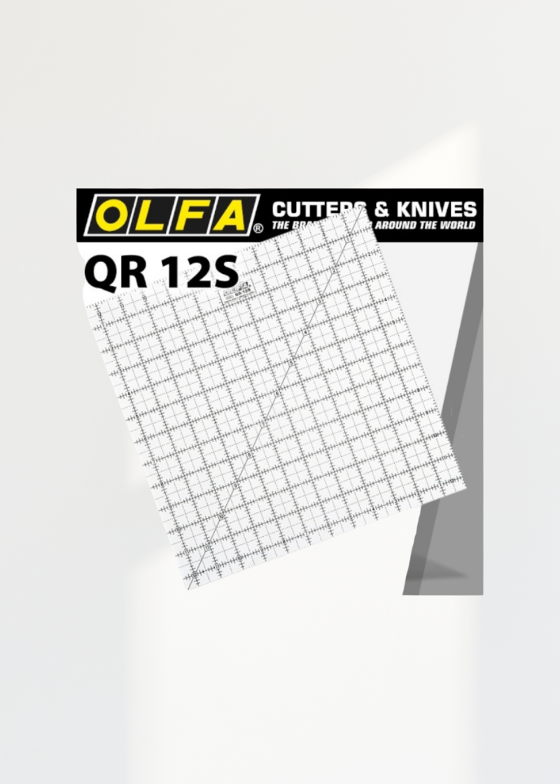Quilter Ruler QR-12S — 1" Grid With 1/2", 1/4" And 1/8" Increments.