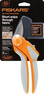 Fiskars, Inc. Easy Action Rag Quilt Snips 8in Tabletop cutting