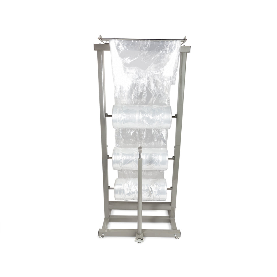 RACK FORCE Industrial Heavy Duty Poly Garment Three-Roll Bagger - 30" X 74" X 18"
