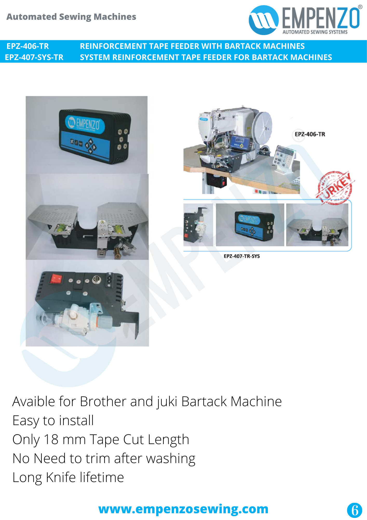 Empenzo Reinforcement SYSTEM Tape Feeder For Bartack Machines - Empenzo Automated Sewing Systems