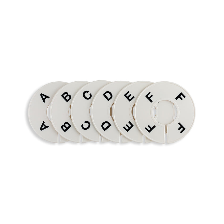 Alpha (A-Z) Circular Rack Dividers Set - 3 1/2"