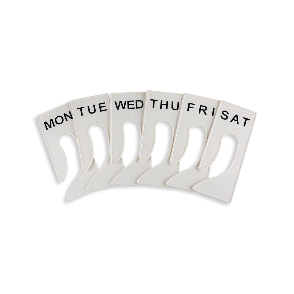 Days (Mon-Sat) King Size Blank Rack Dividers Set - 9 1/4" X 3 3/4"