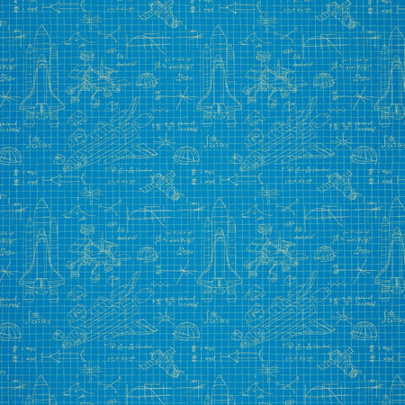Rocket Science Fabric Collection - Stellar Engineering Blue