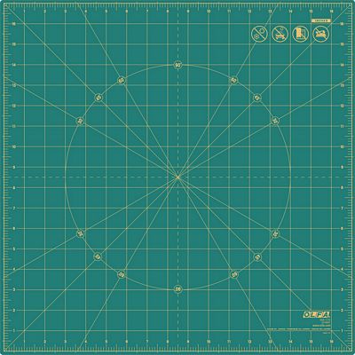 Olfa Square Rotating Rotary Cutting Mat 17in Green