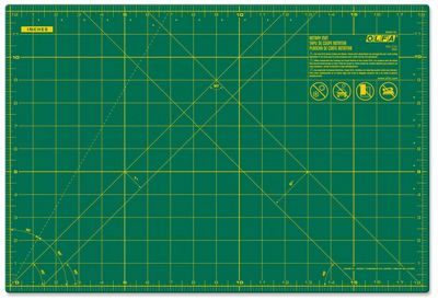 Olfa Self Heal Double Sided Rotary Mat 12inx18in Green